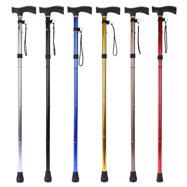 Custom Folding Adjustable Mobility Aids Collapsible Cane Old Men Crutch Elderly Foldable Walking Sticks