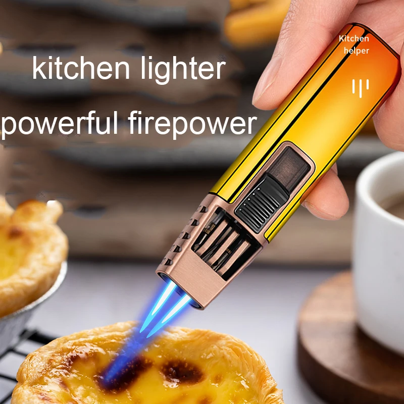 Classic multi-color windproof kitchen BBQ torch lighter custom lighter logo large fire jet flame lighter