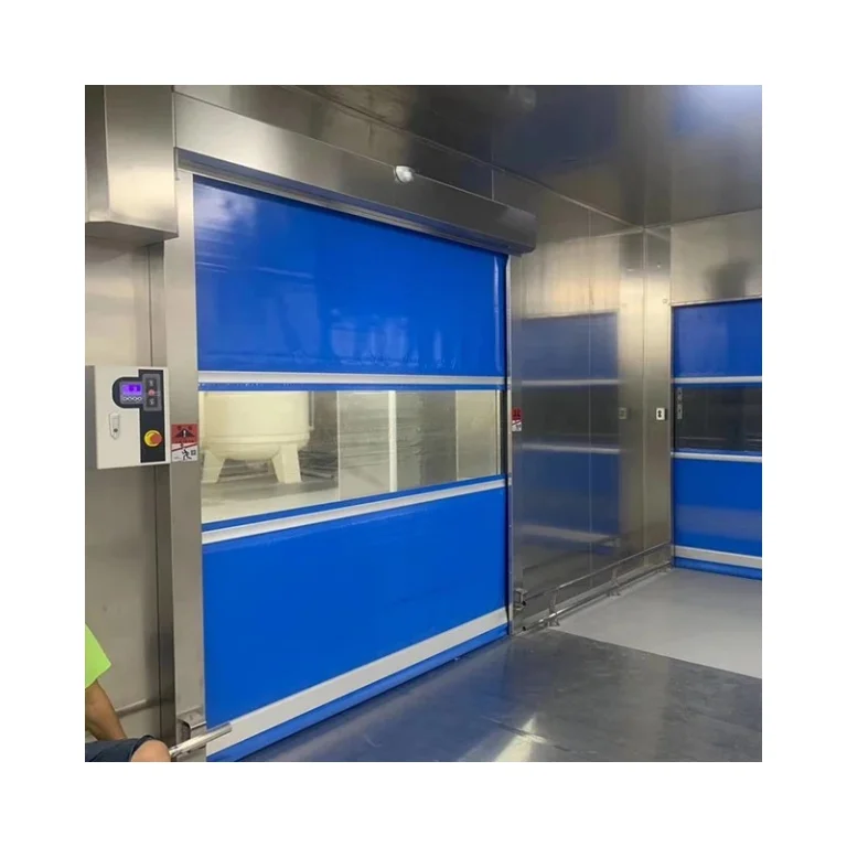 Direct Selling Aluminium Track Automatic High Speed Rapid Roll Up Door Price Car Wash PVC High Speed Door