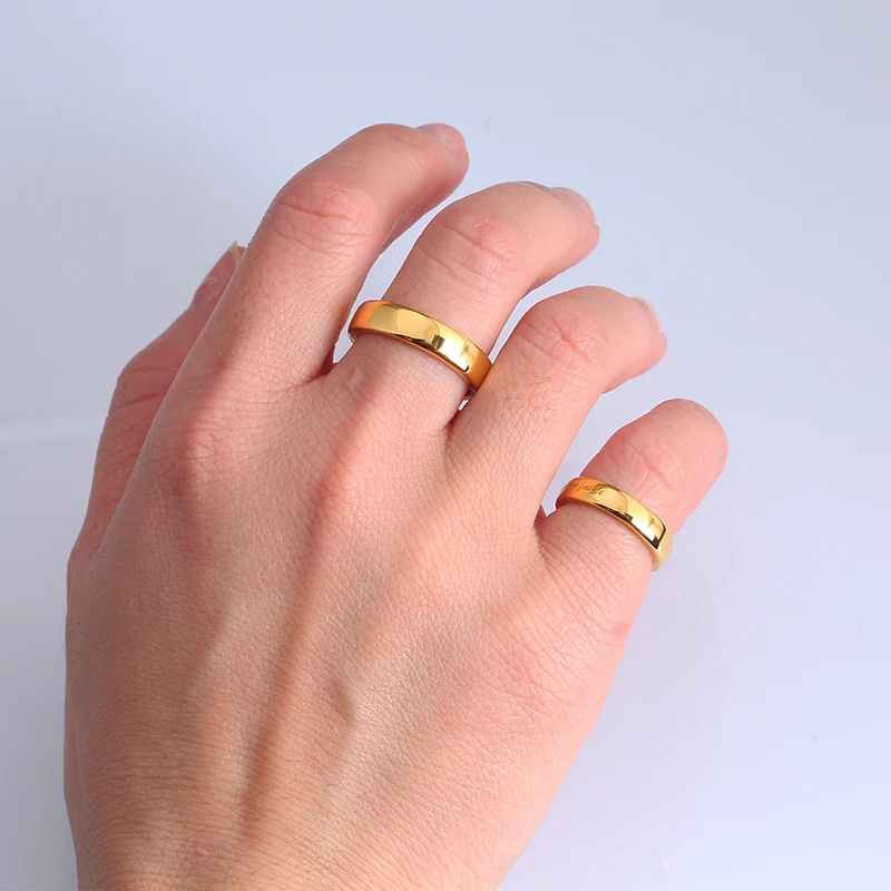 Simple Girls Wedding And Engagement Minimalist Jewelry Gold Plated Rings For Women And Men S925 Sterling Silver Aperture Ring