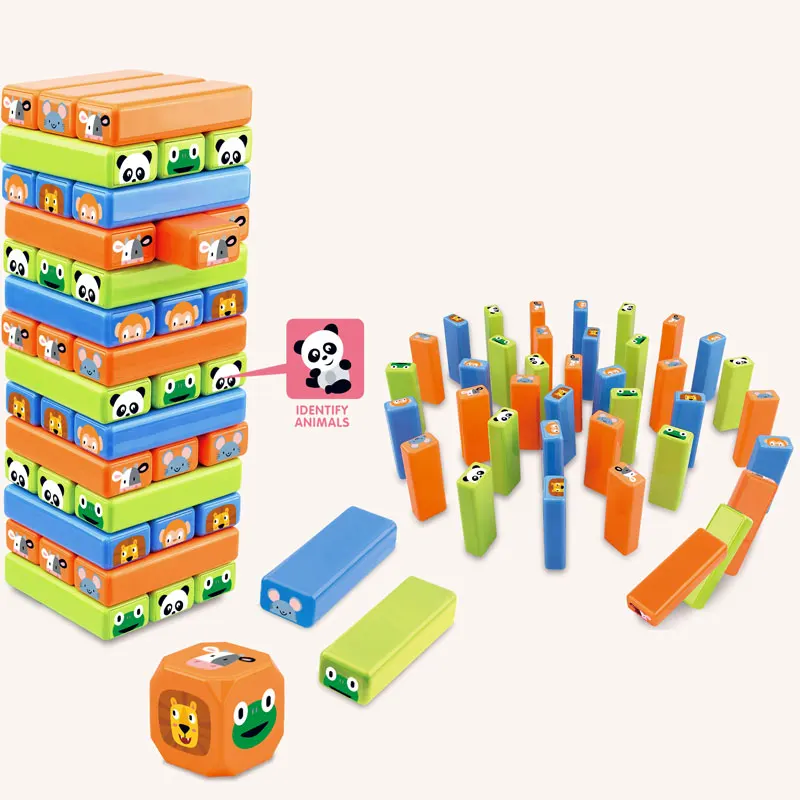 Creativity development diy tumbling building blocks game stacking tower for 3+ child