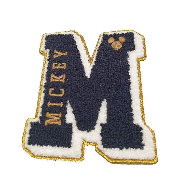 IS021-No Minimum Cheap Custom Letters Name Logo Embroidery Badge Iron On Embroidered Chenille Patches for Clothing