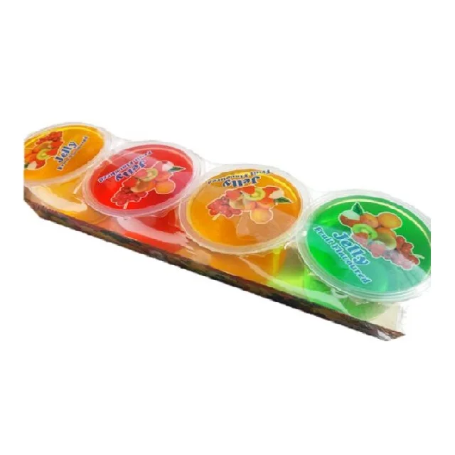New Arrive Fruits Flavored  4 in 1 Jelly Candy Cups Multiple Kinds of Juices Taste Jelly Fruits Candy