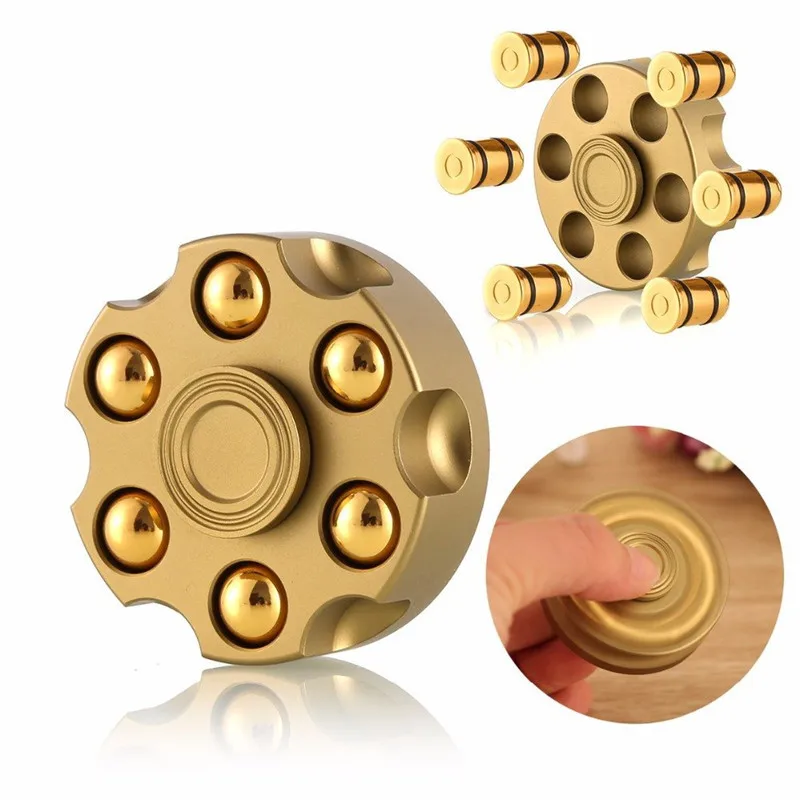 Hot selling Anti stress revolver  Spinning roulette fidget spinner Metal Rotating Decompression Finger Fidget Toy