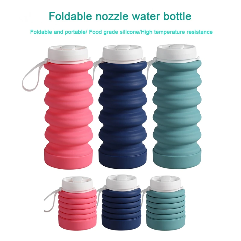 Silicone Travel Bottle Portable Silicone Water Cup Collapsible Water Bottle Foldable silicone cup Plastic bottle Eco-friendly