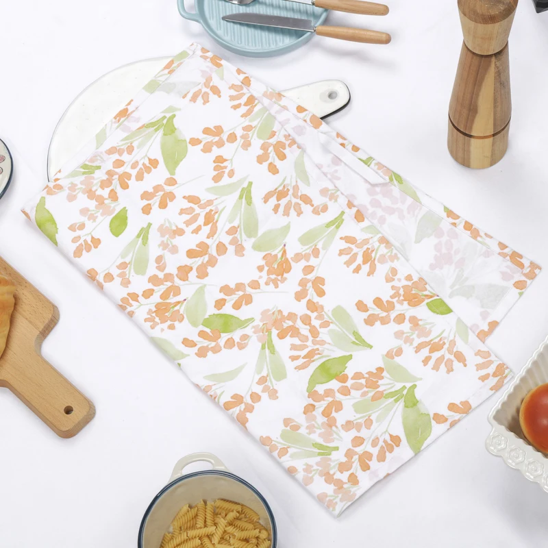 Wholesale Heat-Resistant Cotton Custom Luncheon Tea Dish Towels for Kitchen Dinning Decor