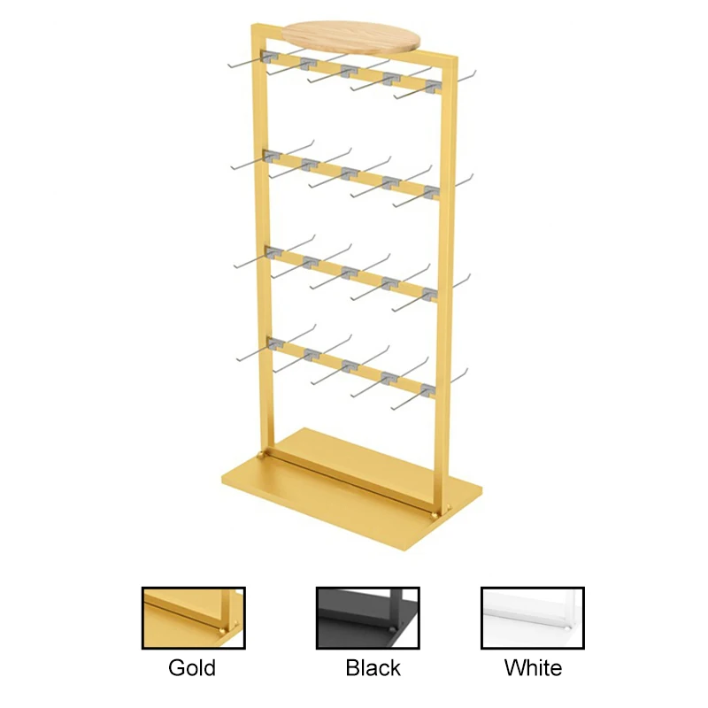 Kainice custom clothing metal garment display stand store display shelf gold shelving gondola floor displaying racks for sock
