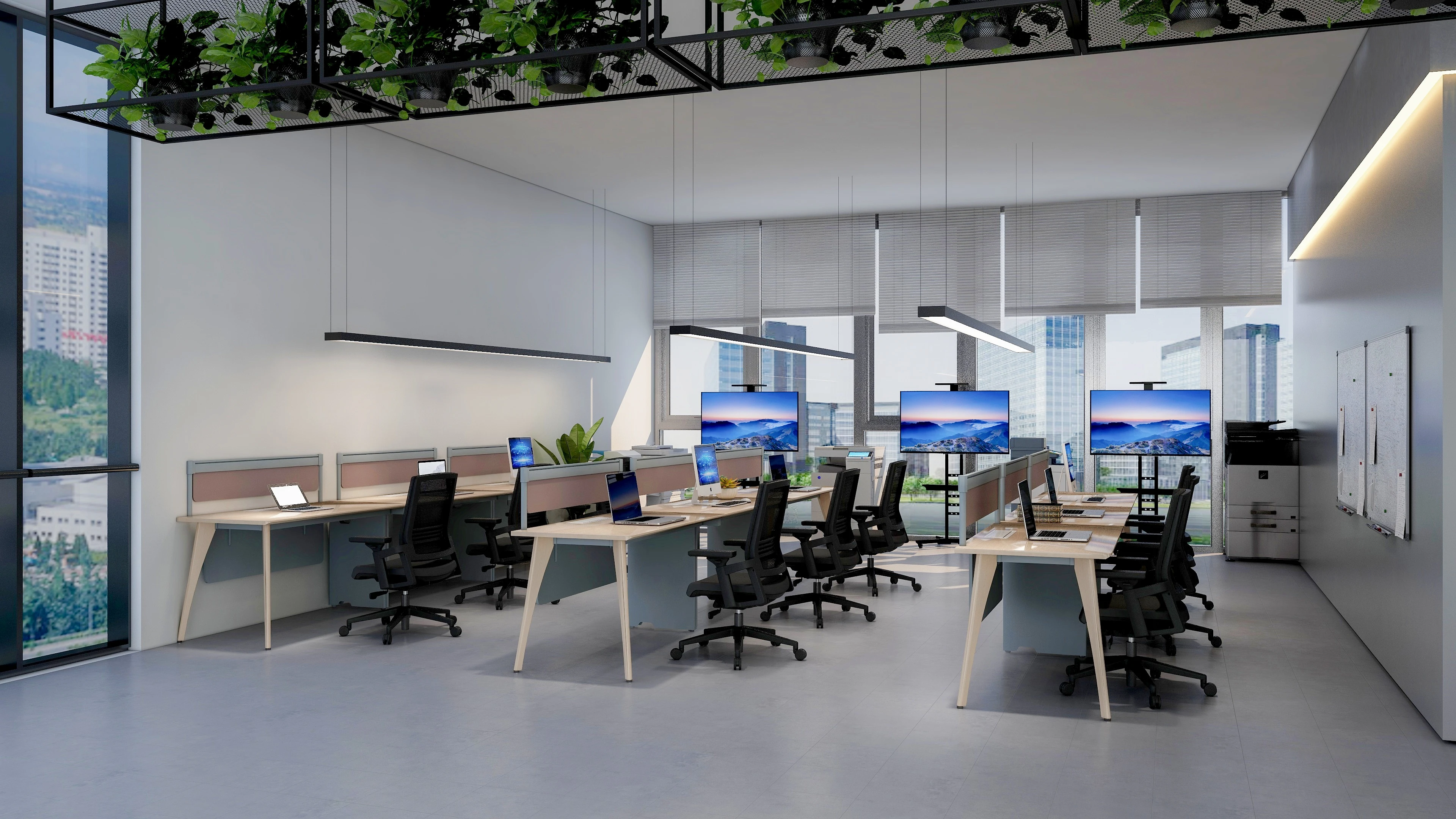 Modern opening Cubicle Desk Wood Table Office Furniture Office Workstation for 2,4,6,8 Person