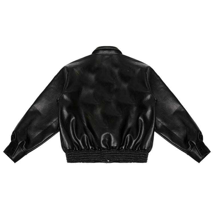 CW03-Custom hip hop embroidery logo pu leather plus size baseball bomber varsity jacket for men