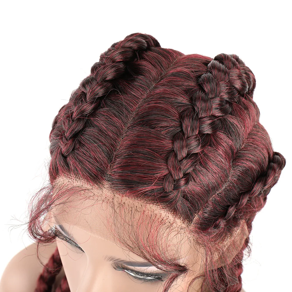 African Glueless Box Braids Wig Tresse Cornrow Aliexpress Hair For Synthetic Front Lace Braiding Wig Baby Hair For Black Women