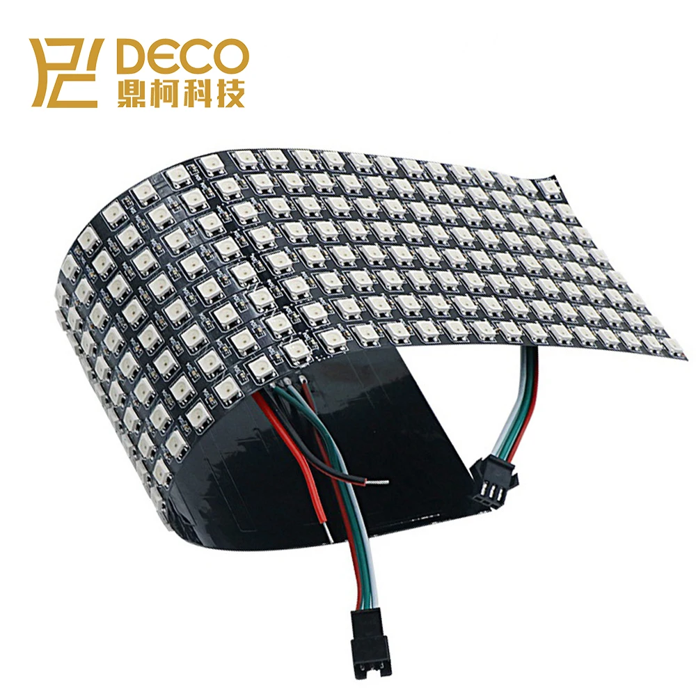 Светодиодная гибкая матричная лента WS2812B RGB DC5V P6 P10 P16 8x8 16x16 8x32 пикселей адресуемый экран