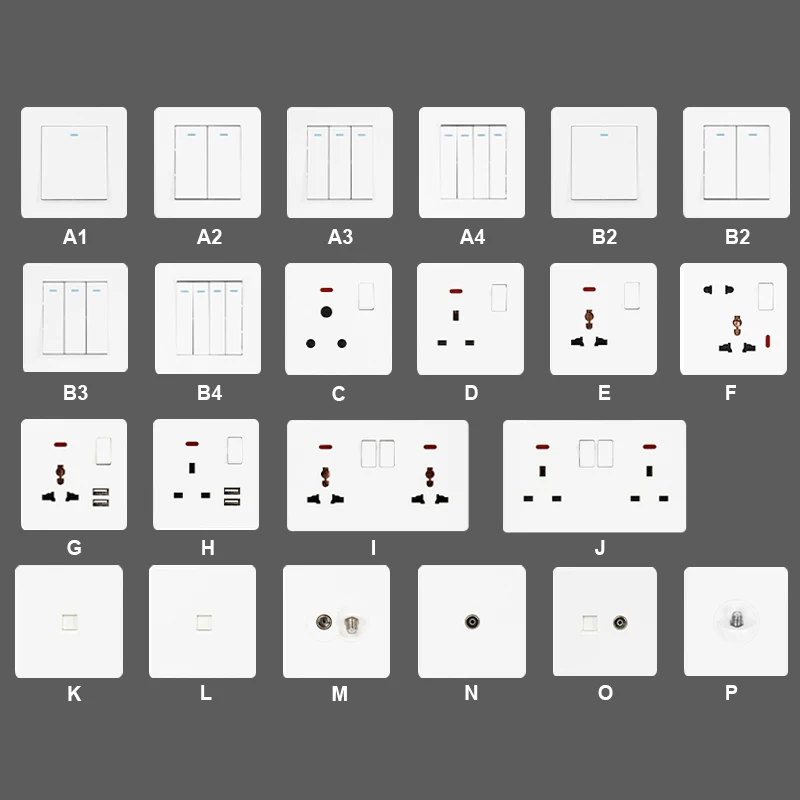 Electrical Outlets Manufacturing 16A Luxury Sockets For Homes Copper Contact Switch System