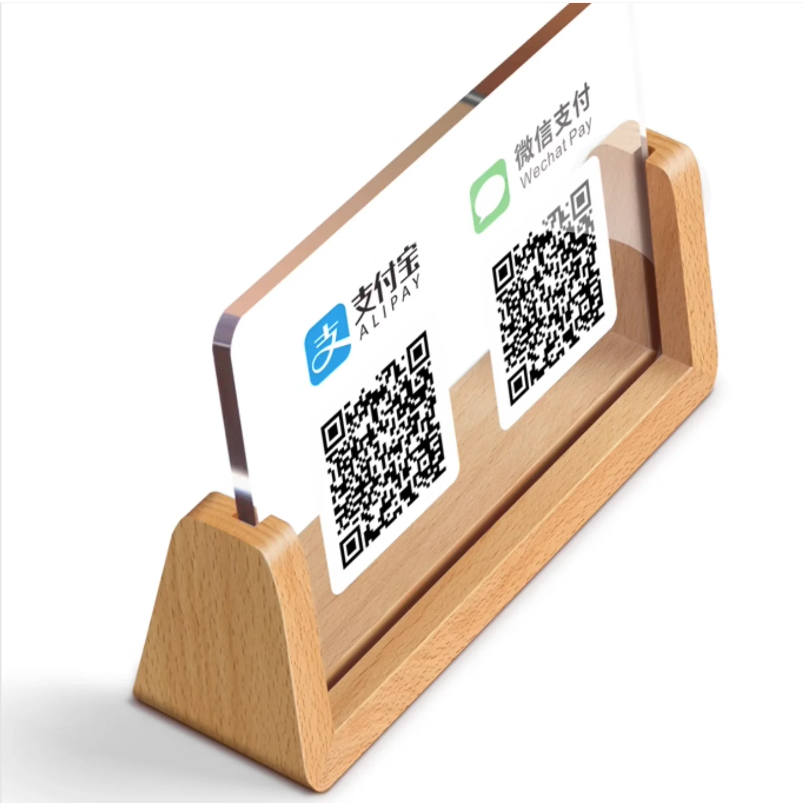 Factory Custom  table menu holder wooden photo card holder Acrylic Sign Holder wood base wood products