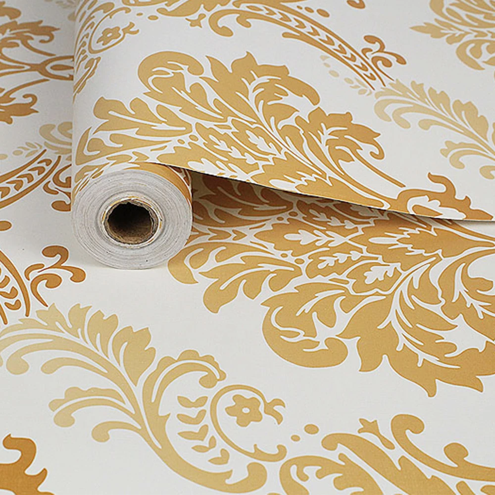 Modern luxury design peel and stick self adhesive damask wallpaper