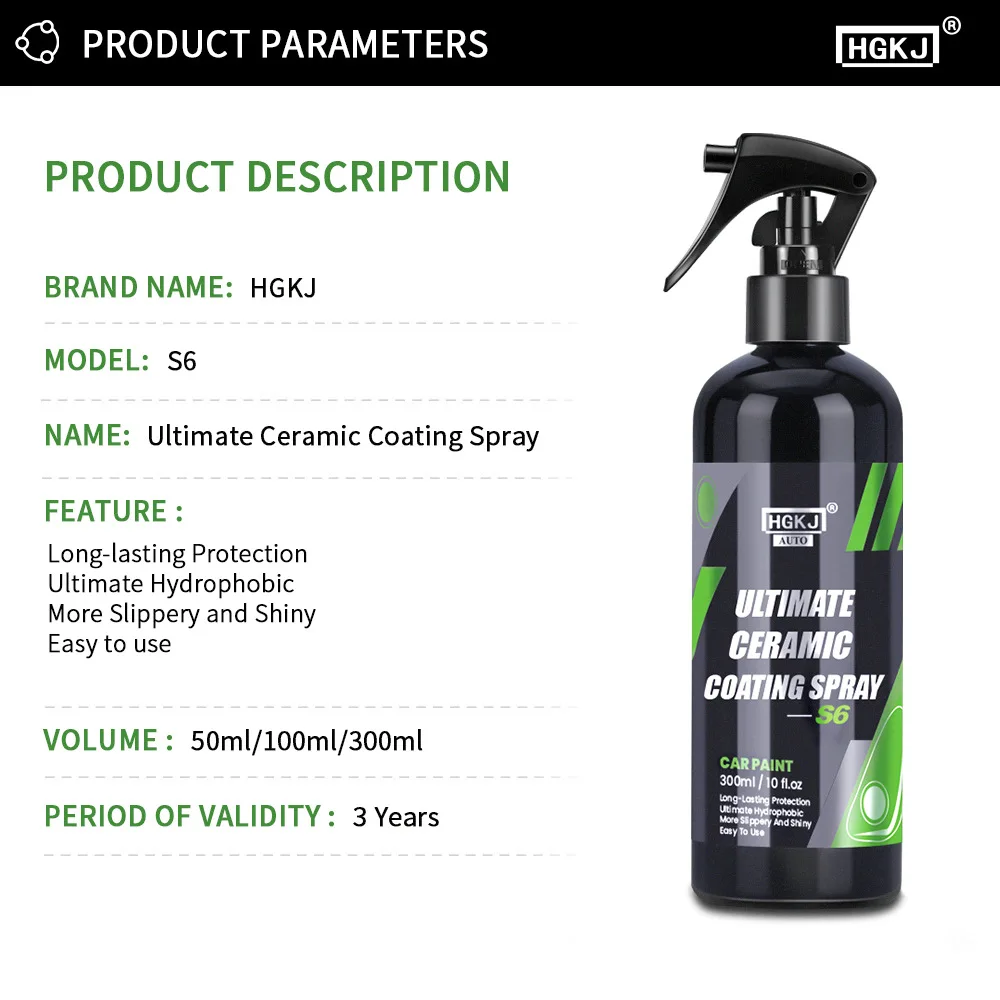 Car Beauty Repair HGKJ-AUTO-S6 Ultimate Ceramic Coating Spray Paint Easy Cleaning Clean