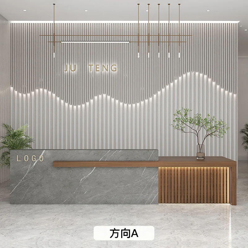 Company Office Hospital Mall Reception Table Desk L Shape Beauty Salon Hotel Reception Table Desks