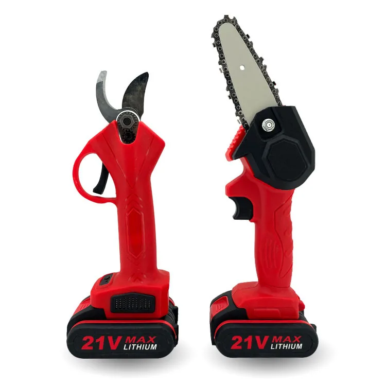 21V Rechargeable Cordless Electric Tree Pruning Scissor Chain Saw Hand Saw Power Tool Sets