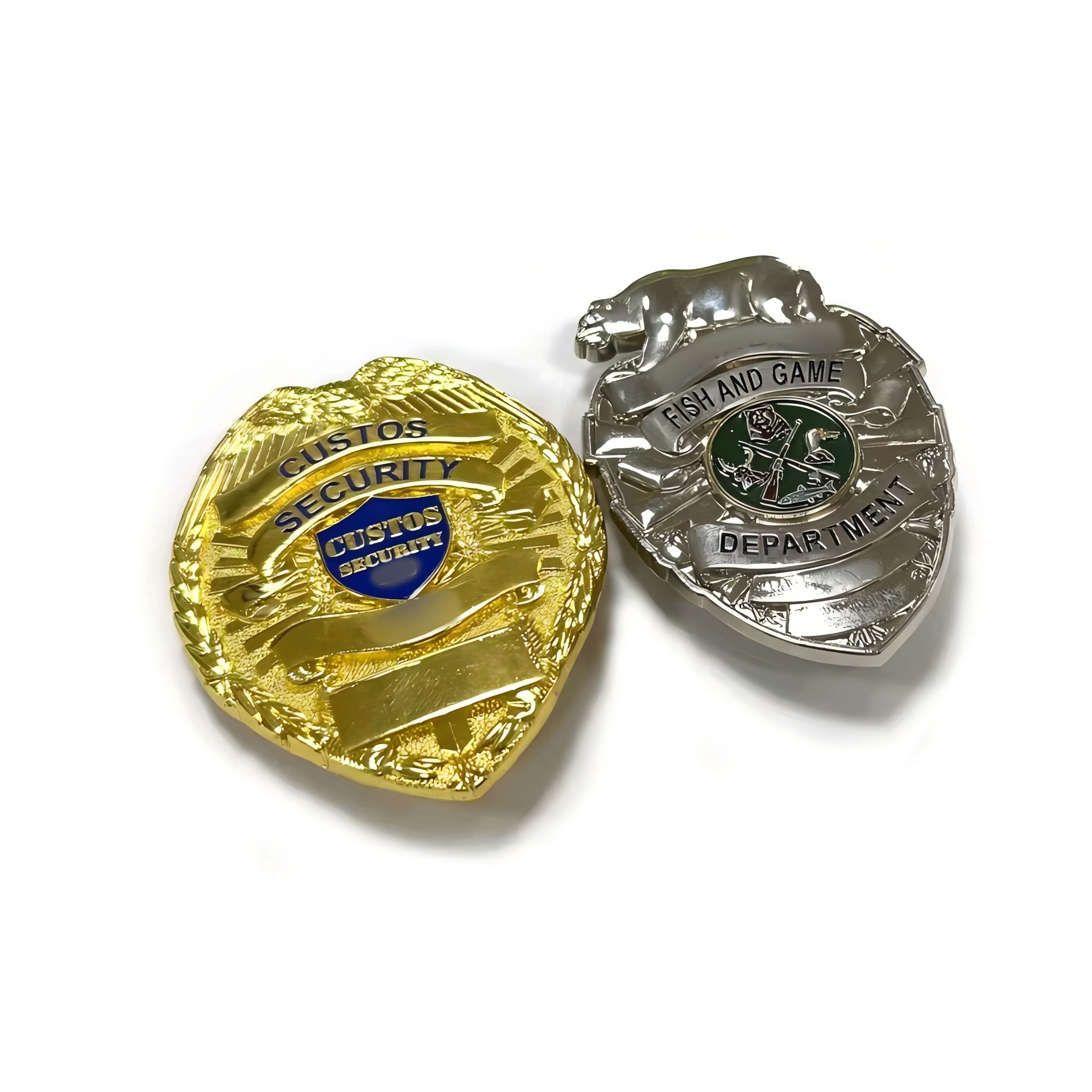 High Quality Souvenir Gift 50Mm Square Badge Iron On Badges Brass Silver Badge