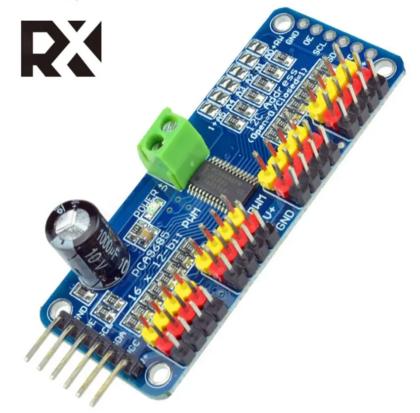 RX PCA9685 16 Channel 12-bit PWM Driver-I2C Interface Module For Raspberry Pi Shield Module