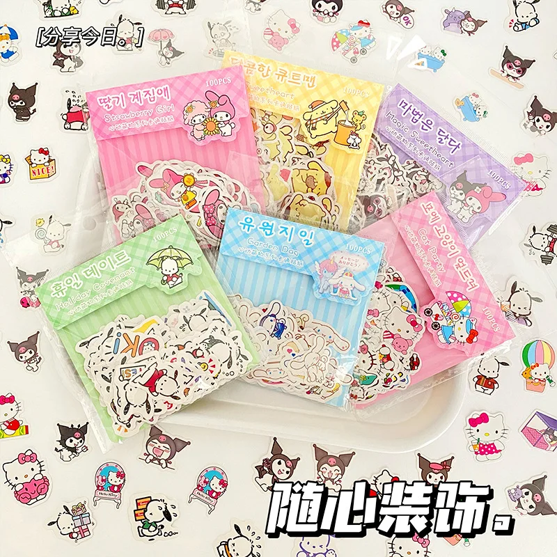 Cartoon Sanrios Capybara DIY Notebook Stickers 3D Kids Stationery Decorations Sticker