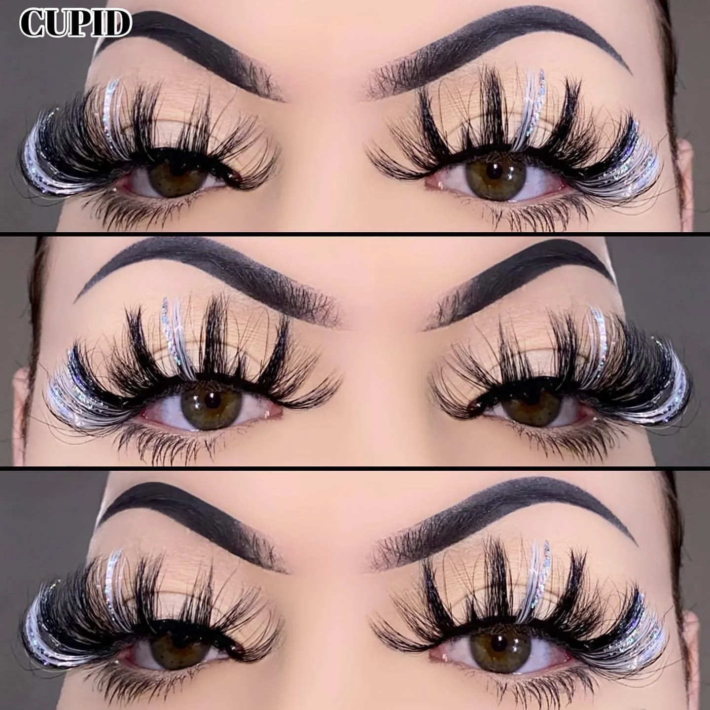 New fashion glitter bling colored mink lashes factory vendor full strip eyelashes 25mm mink