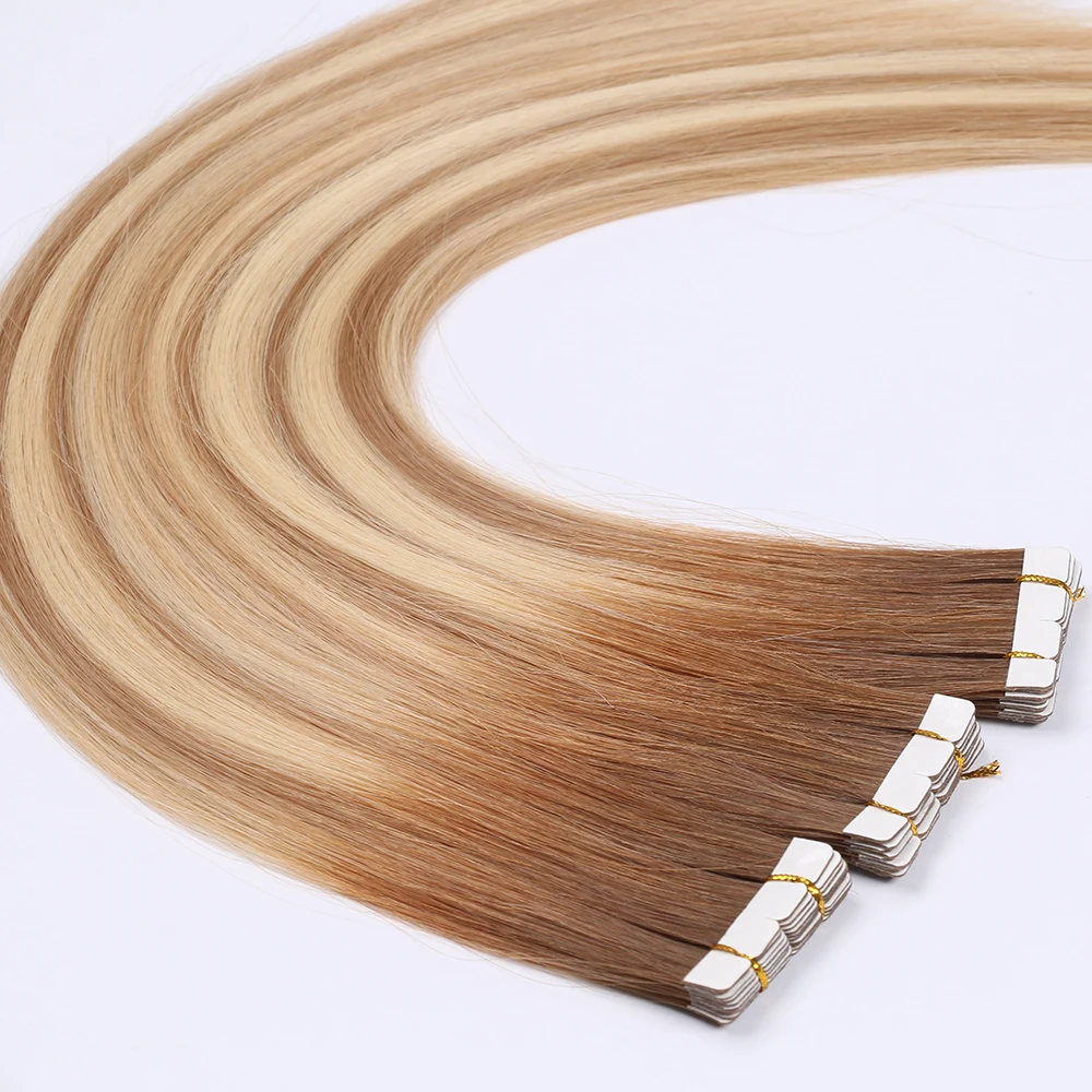 Hot Sale 12A Grade 100% European Virgin Unprocessed Double Drawn Tape In Hair Extensions Human Hair