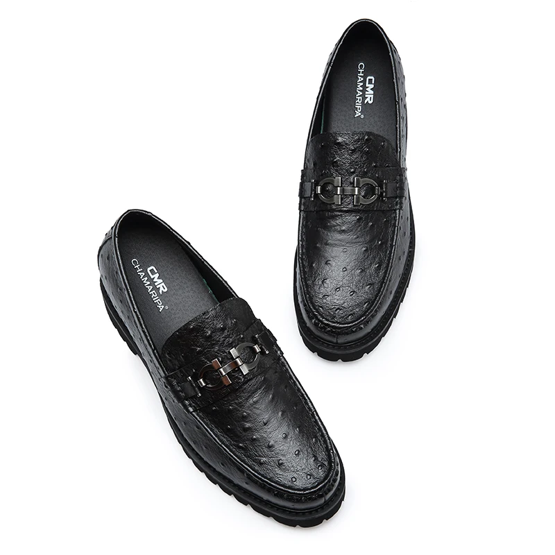 Hot sale handmade genuine leather height increasing men business casual loafer shoes