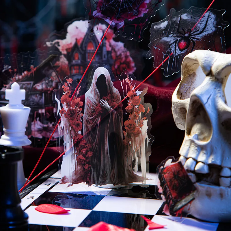 20Sheet/Set Dark Gothic Animated Stickers Scrapbooking Phrases Stickers Journal Embellishments Laptop Stickers Pack