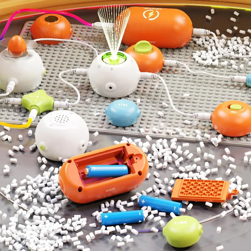 STEM Toy Electronic Circuits Building Blocks Assembling Puzzle Toys for Kids DIY Programming Physical Science Experiment Kit