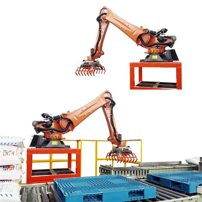 Auto fertilizer pellets bags Robotic Palletizer fertilizer Robotic stacker Robotic palletizing packing machine for sale