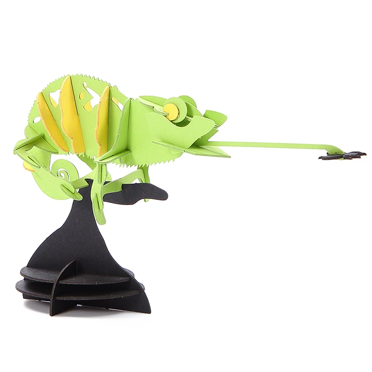 
New style chameleon custom kid game 3d paper puzzle diy toy 