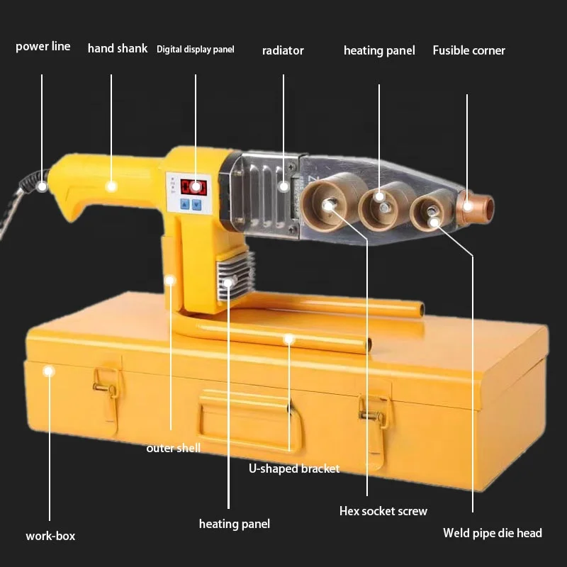 Power Hot Melt Tools PPR Hot Melt Machine Plastic Pipe Butt Joint Polyethylene Pipe Hot Vessel Die Welding