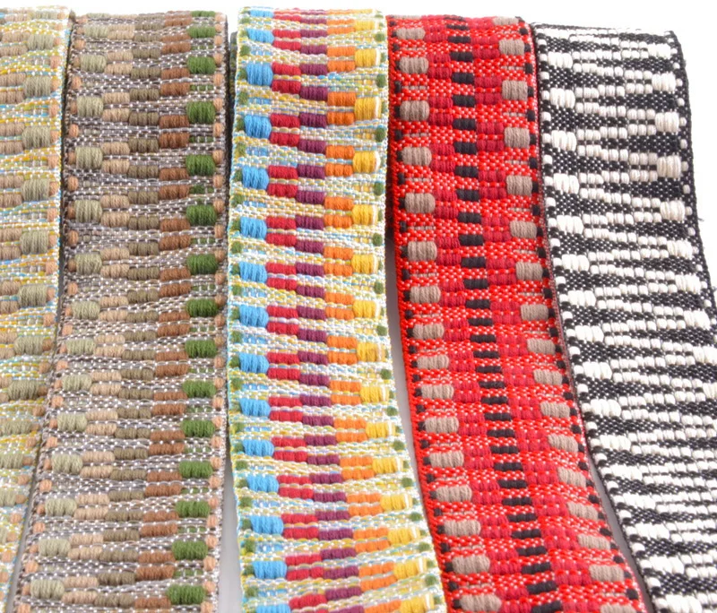 jacquard ribbon belt boho dressing belt with tassel ethnic knitted lace belt nice for jeans and pants