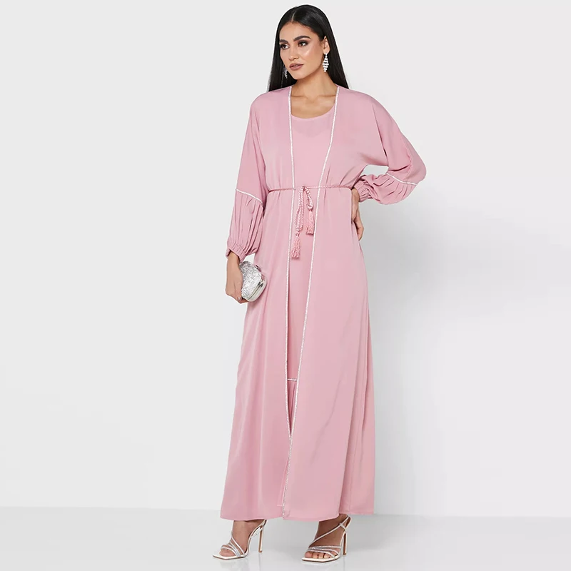 Hijab Ropa Islamica Fashion Trendy Elegant Kimono Embroider Long Sleeve Turkish Robe Dress Clothing Abaya Baju Muslim Jubah