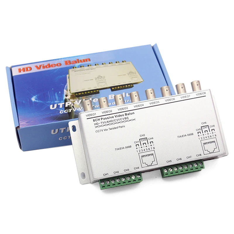 For CCTV Camera Multi-Channel Signal Passive HD UTP BNC Male Best Price CVI TVI AHD 8ch Twisted Pair Video Balun