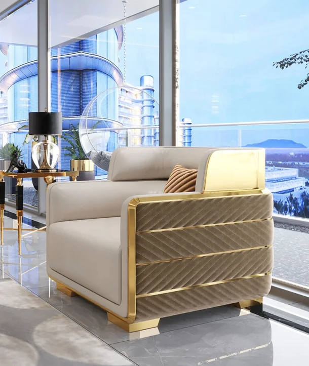 High quality  Upholstery Modern Luxury Real  Leather Sofa Set Wood And Leather Sofa for villa