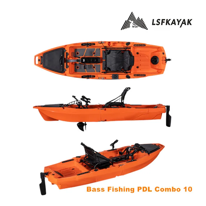 10ft Plastic Solo Pedal Fishing Kayak Modular Propel Gear Kayak for 1 Person for Fishing Kayak Boat