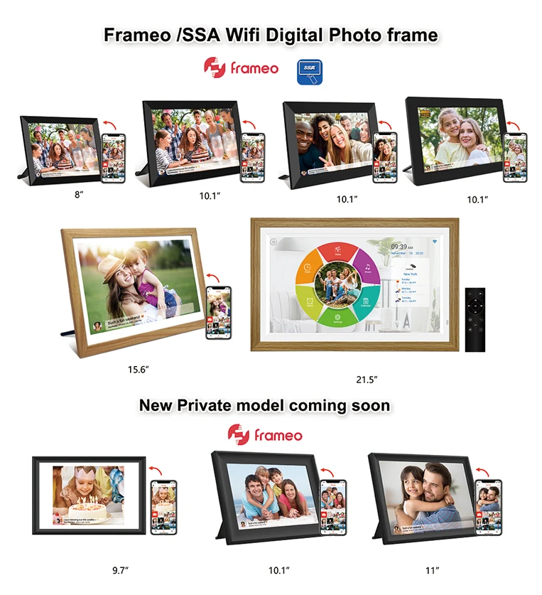 Hot Selling 8 Inch Digital Photo Frame FHD Resolution 1920*1200 with  remote control