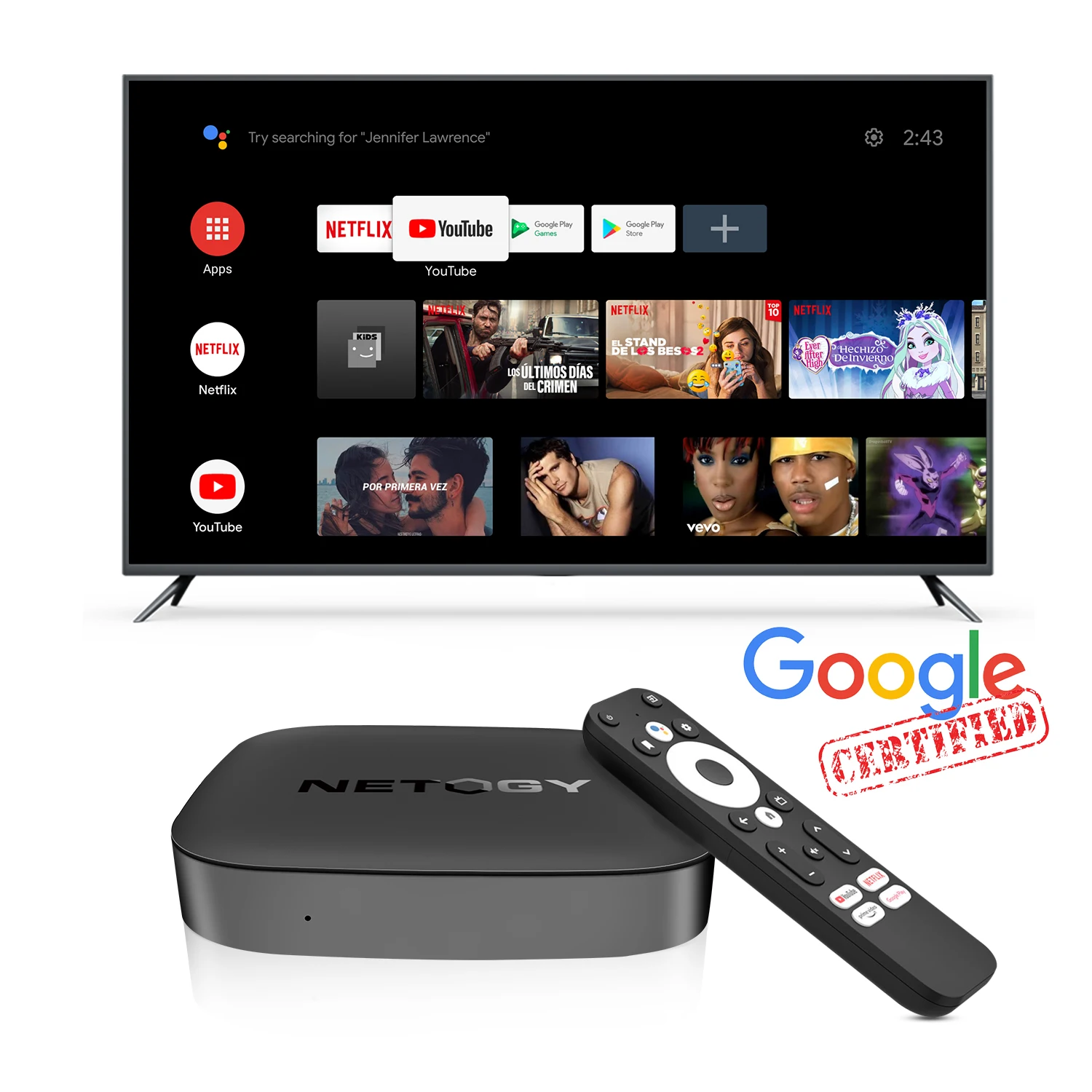Google certifeid internet iptv tv box Amlogic S905Y4 Android TV box Dual WiFi 2GB 16GB Android tv box 4K