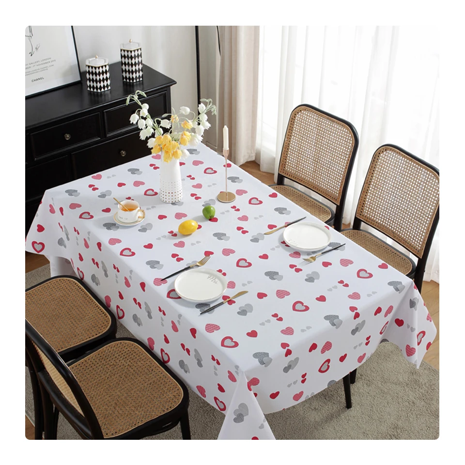 Лидер продаж, водонепроницаемая маслостойкая Скатерть из полиэстера и ПВХ для стола, декоративная виниловая скатерть с принтом