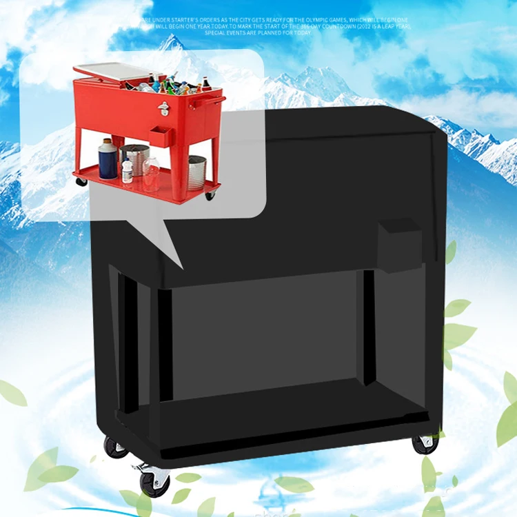 Outdoor cold drink truck protective cover Black Oxford cloth stir-frying ice machine cover Hand push refrigerator car cover