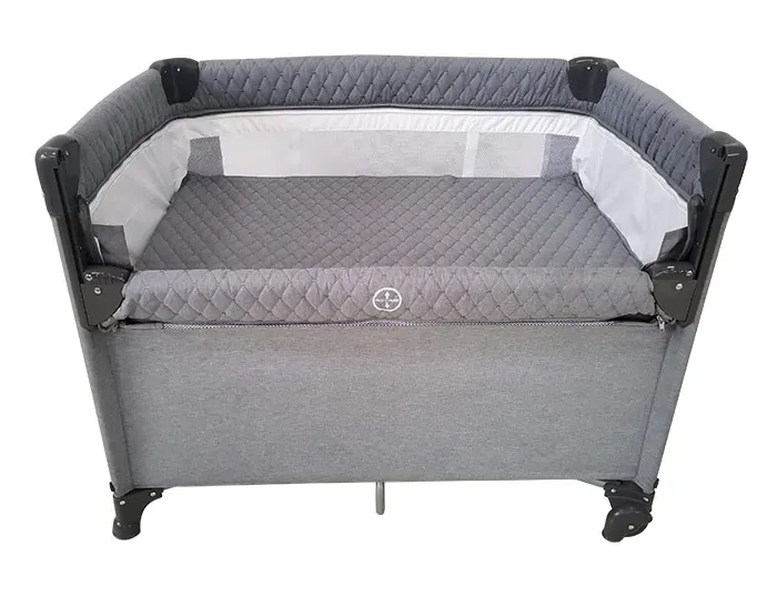 Multi function New born baby cribs foldable cot cunas grey cosleeper playard with big storage bag