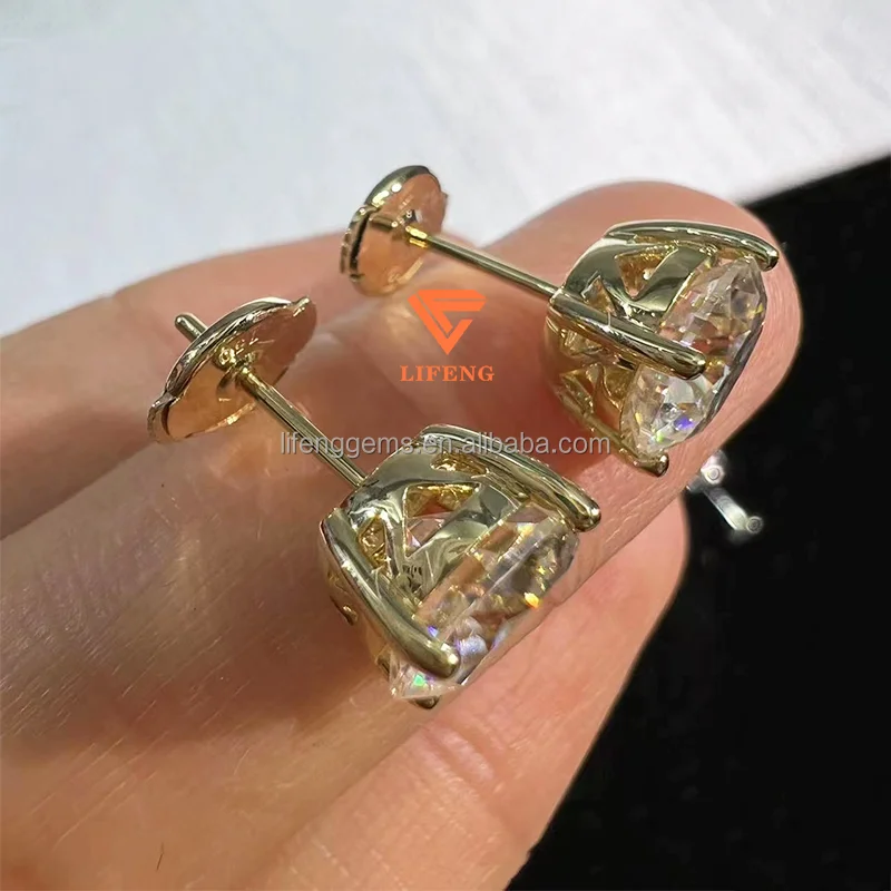 Best Grade 925 Silver Moissanite Earrings Fine Jewelry for Women Flower Shaped Passes Diamond Tester for Gifts