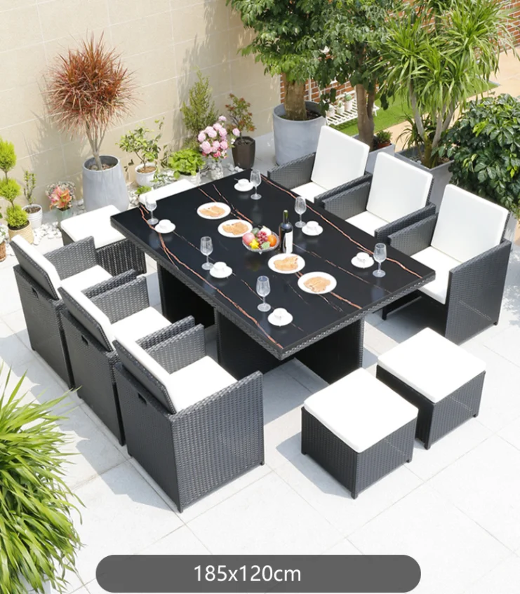 Restaurant furniture outdoor rattan table and chair set