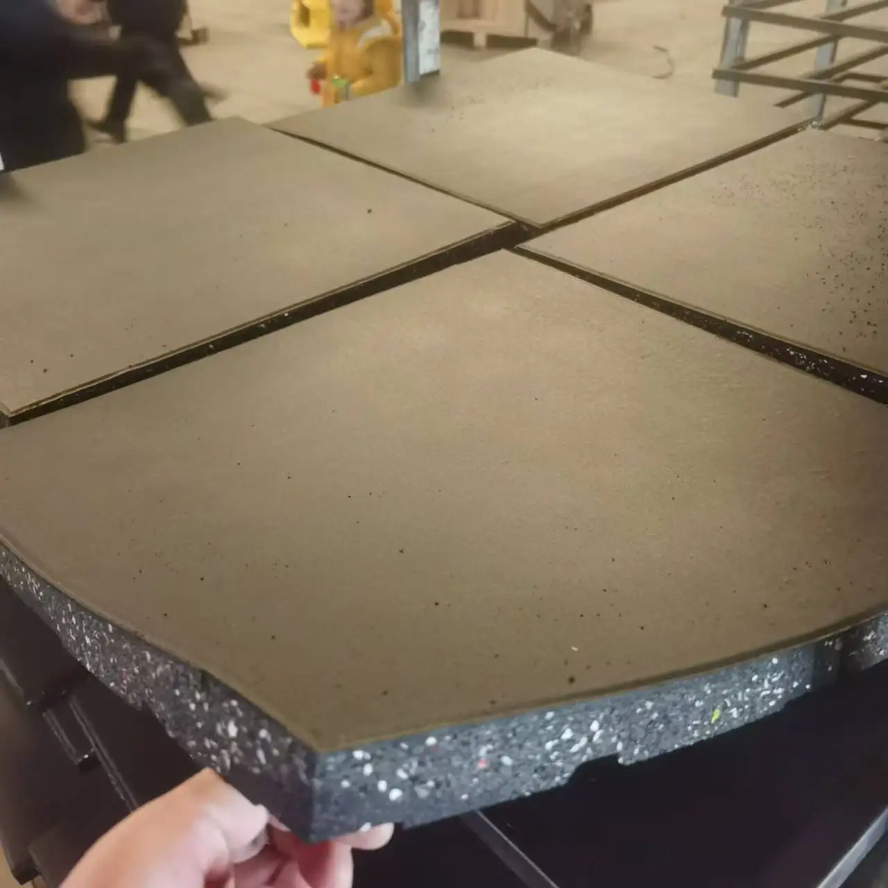 Wholesale 500*500*15mm Thick Anti-Slip Gym Black Mats Indoor Rubber Tiles Synthetic EPDM Flooring