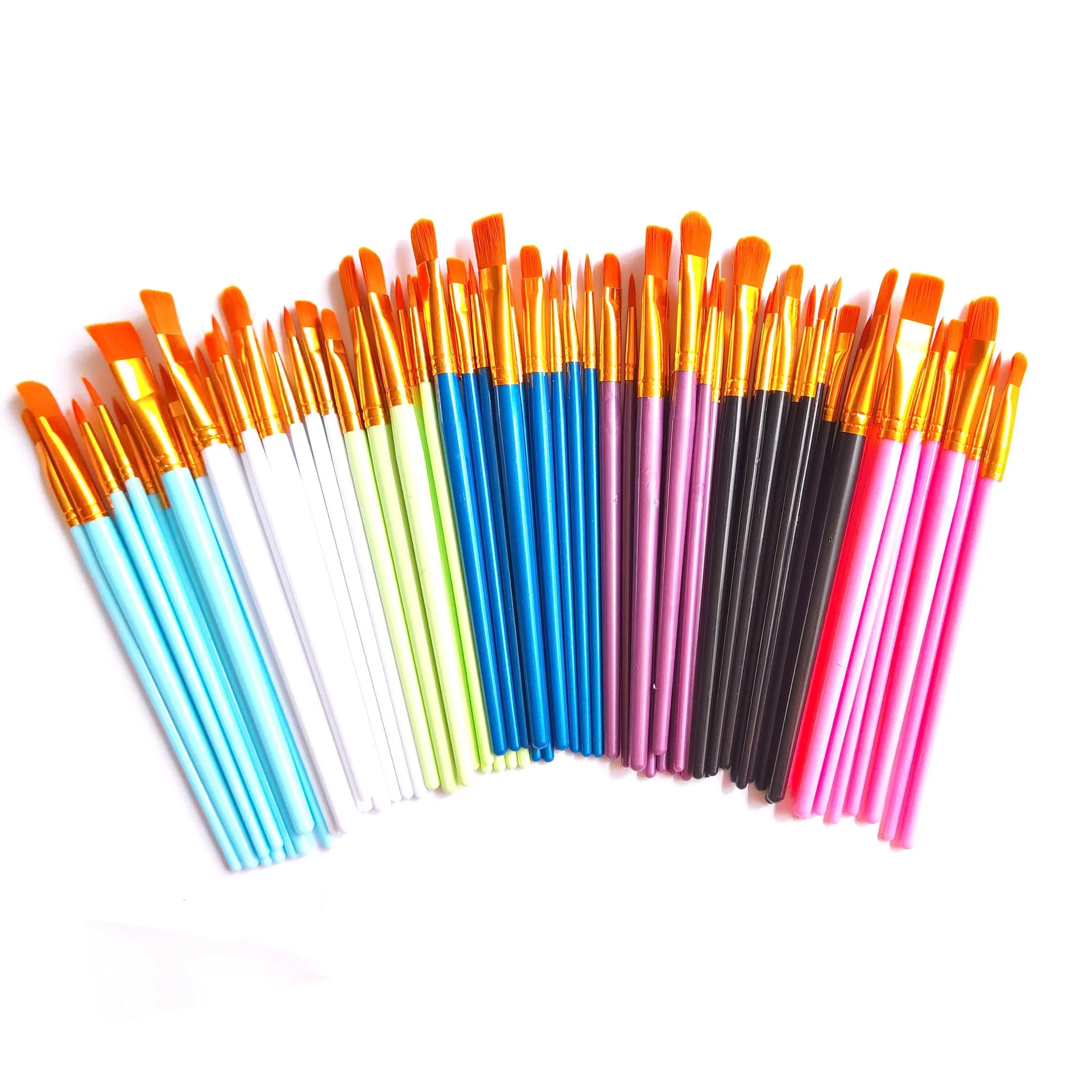 Xin Bowen Pincel Arte 10pcs Nylon Paintbrushes With Plastic Stems Oil Watercolor Brushes For Art Painting