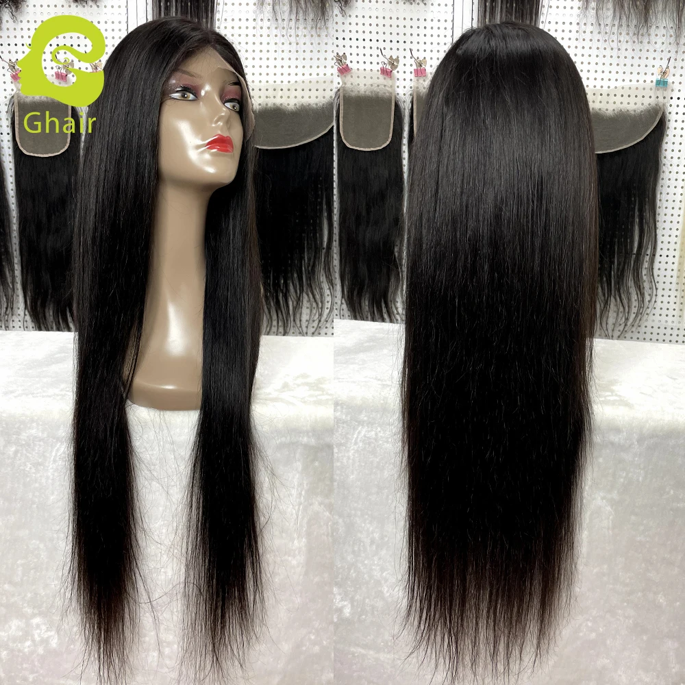 26 дюймовый парик из человеческих волос, необработанные настоящие человеческие длинные волосы, HD кружевной фронтальный парик с выравненной кутикулой 13x4