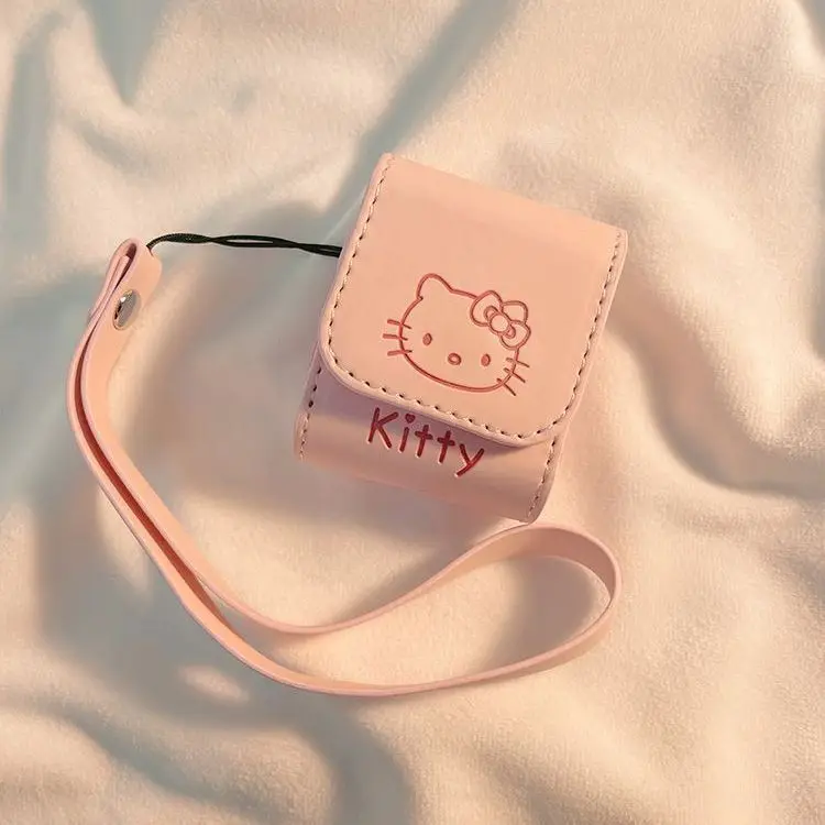 Cute Cartoon Sanrioed Kt Leather Bluetooth Headphone Case 2/ 3 Generation Headphone Case Pink Girls Airpods Case