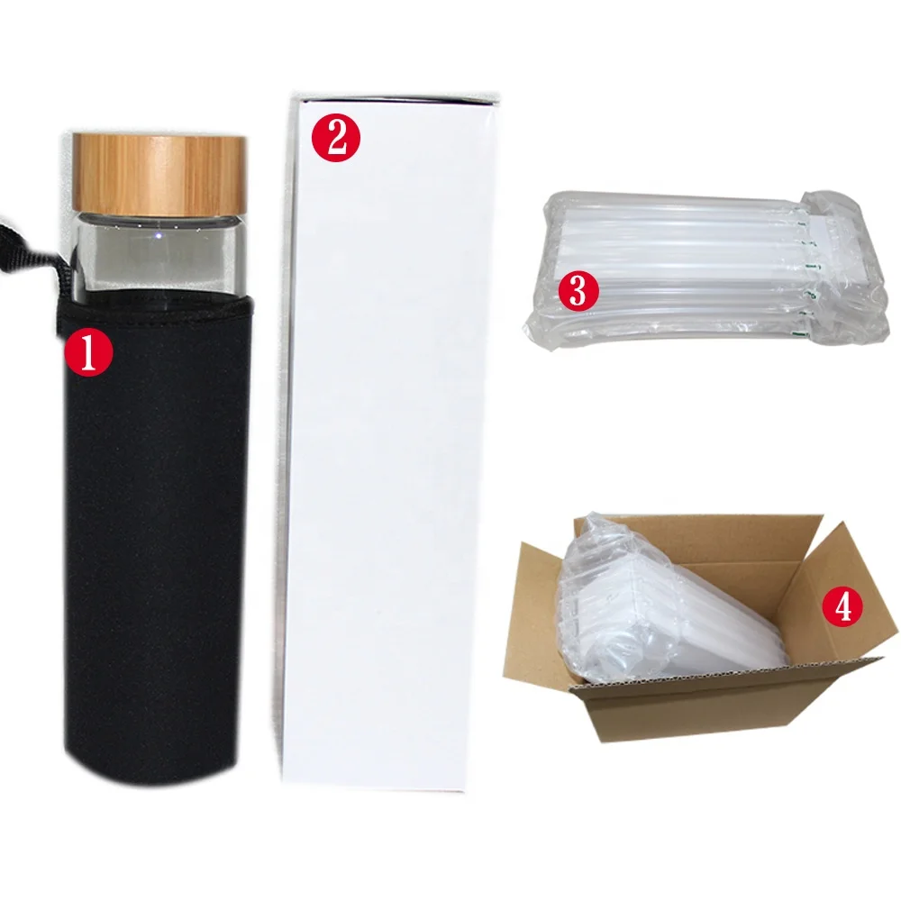 500 мл Спортивная Хрустальная стеклянная бутылка для воды