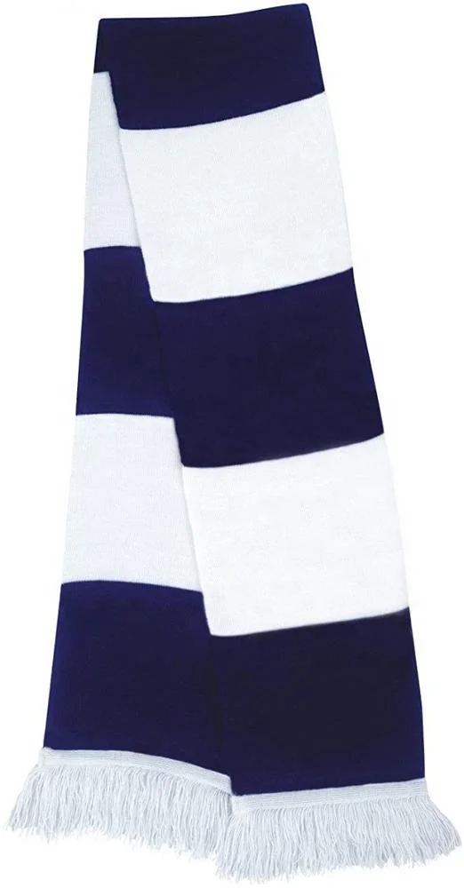 100% Acrylic Knit Rugby Striped Team Color Scarf